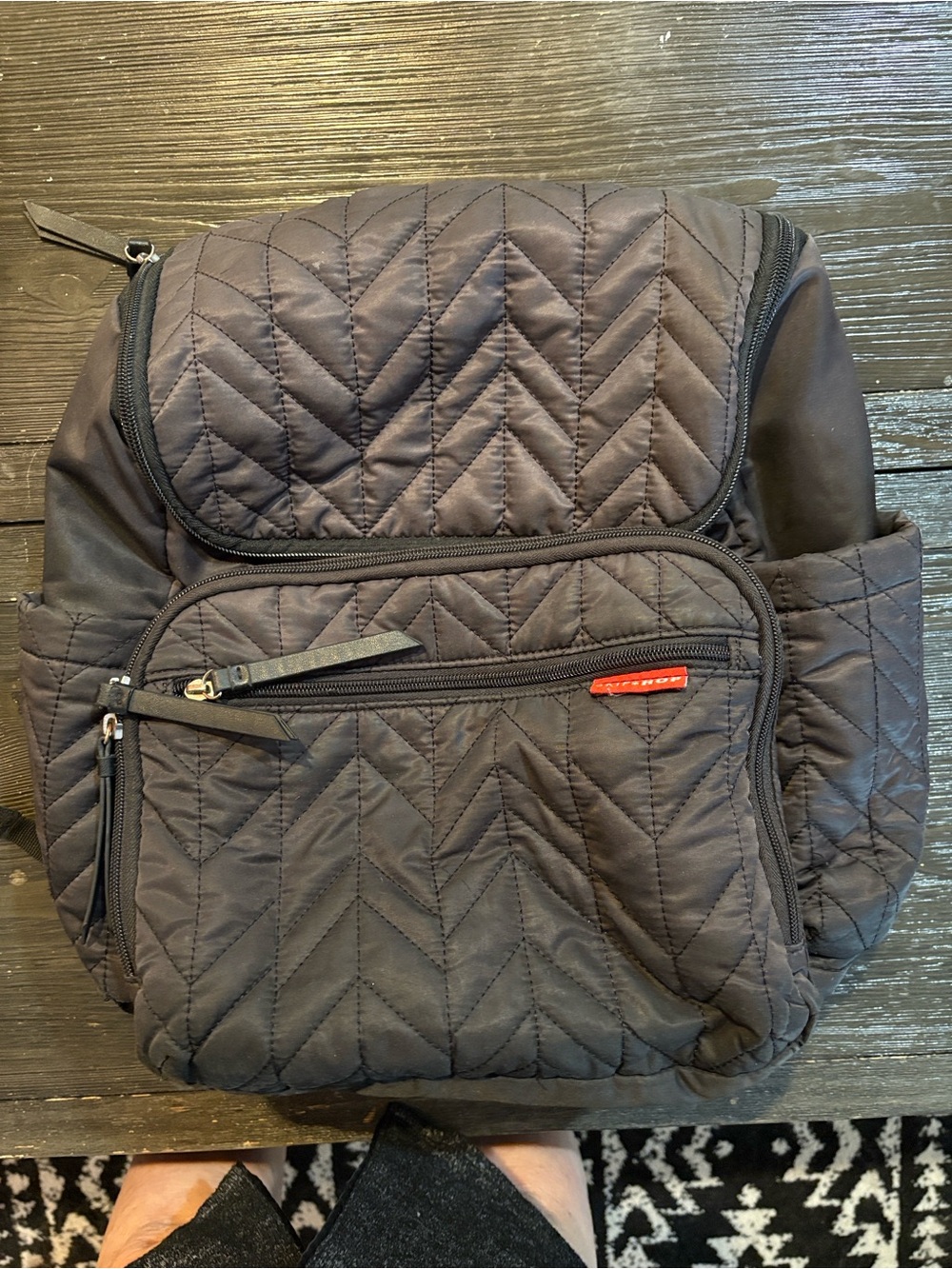 Skip Hop Quilted Black Baby Backpack